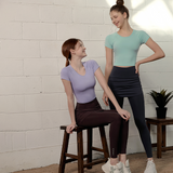 Aero Shirring Skirt Leggings - Rose Brown