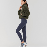 Xexymix Sherpa Crop Zip-Up Jacket - Rifle Green