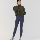 Xexymix Sherpa Crop Zip-Up Jacket - Rifle Green