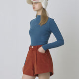 KANDINI A-line Corduyoy Short Pants - Brick