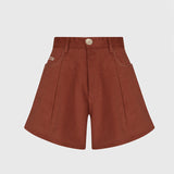 KANDINI A-line Corduyoy Short Pants - Brick