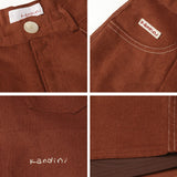 KANDINI A-line Corduyoy Short Pants - Brick