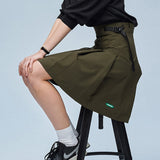 LE SONNET Minimal Pleats Skirt - Khaki