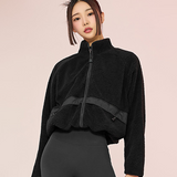 Soft Fleece Zip-up Jacket-  Black