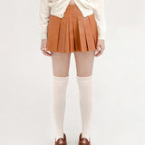 PIV'VEE Coated Pleated Skirt - Squirrel Brown