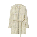 KUME STUDIO Tweed Zip-up Dress and Jacket - Ivory