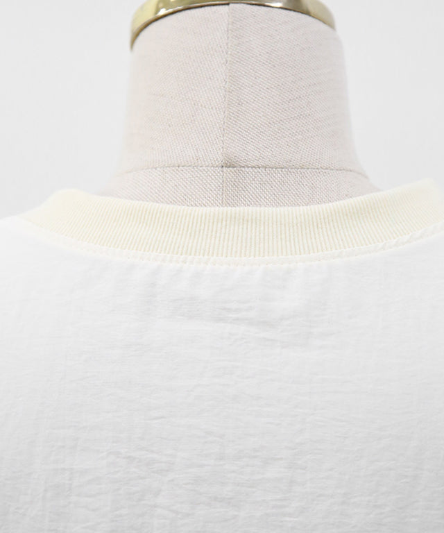 N9 Ruff Bo Embroidered V-Neck Tee Pants Set - Cream