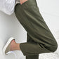 N9 Celty Banding Linen Pants - Khaki