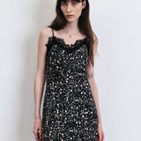 KUME STUDIO Lace Satin Slip Dress - Black