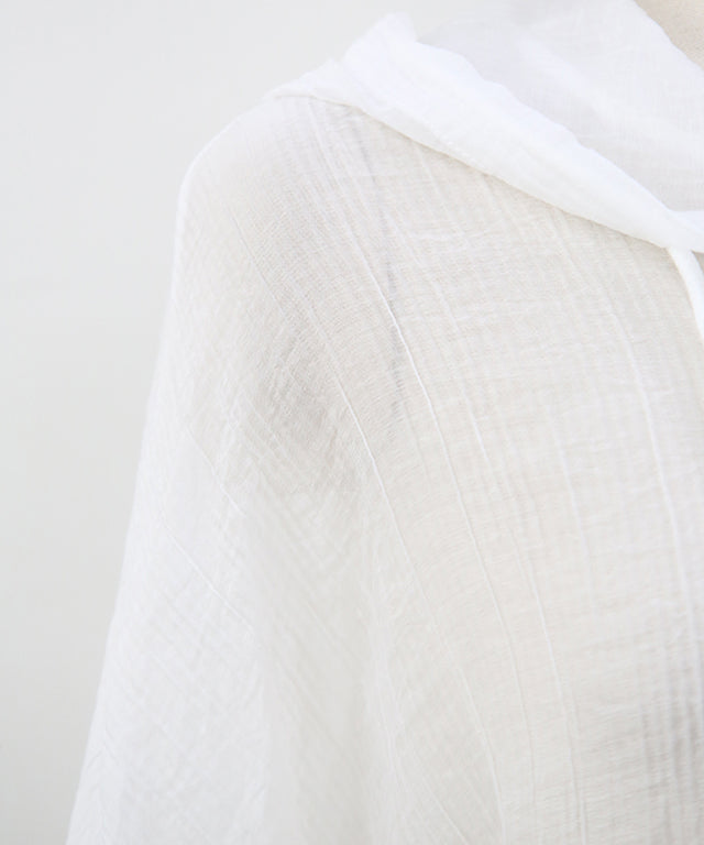N9  Hormelo See-Through Hooded Shirt - White