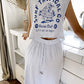 N9 Chiwons Back Slit Dress One-Piece - Melange White
