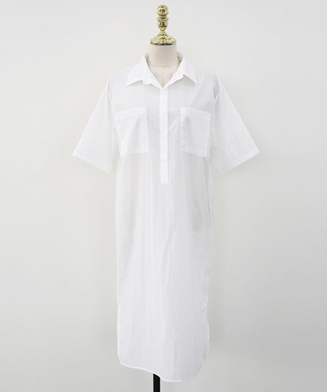N9 Loekf Bath Lock Collar Button Dress - 4 Colors
