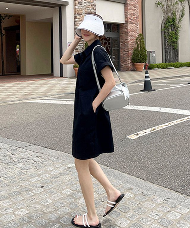 N9 Vsco Cara Short Sleeve Dress - Black
