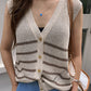 N9 Swelbo Knitted Button Vest - Light Beige