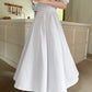 N9 Mehao Puff Banding Dress - Melange White