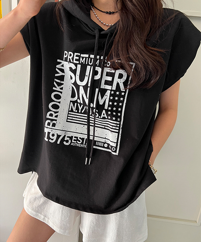[SPECIAL] N9 Malito Printed Hooded Top