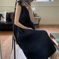 N9 Bichenin Linen Belt Dress - Navy