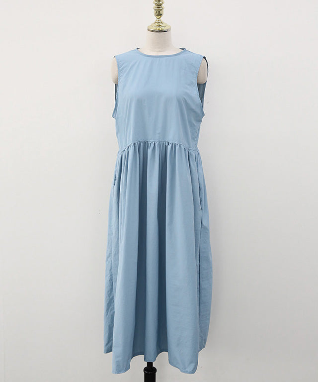 N9 Puroden Back Slit Sleeveless Dress- 4 colors