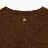 KUME STUDIO Color-block Hand Embroidered KUME Logo Sweater - Khaki