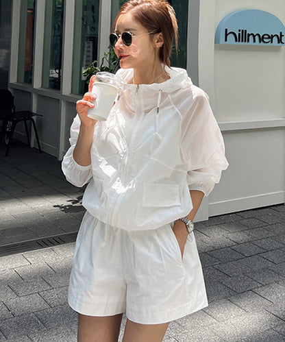 N9 Felt hood Windshield Zip-Up - Ivory