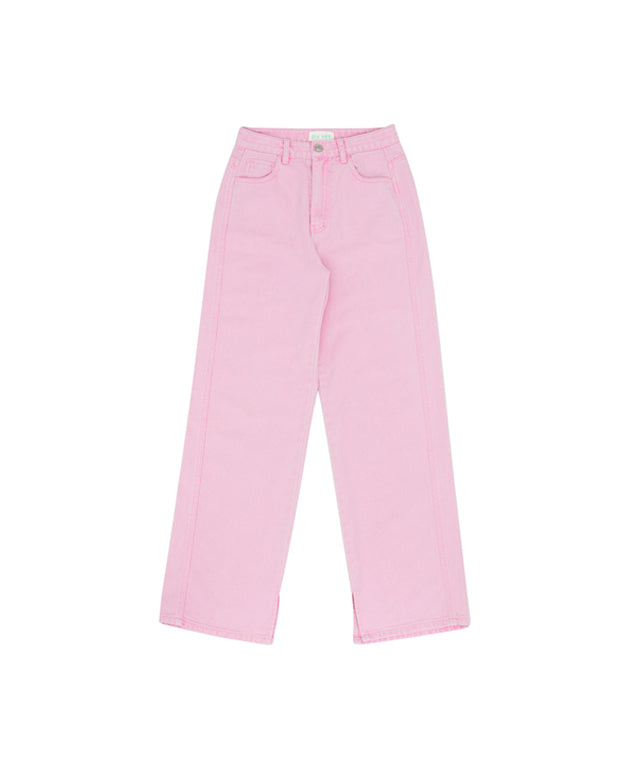 PIV'VEE Straight Denim Pants - Bubbly Pink