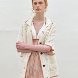 KUME STUDIO Crochet Cotton Short-Sleeved Cardigan - Ivory