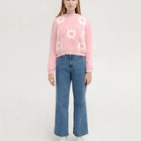 PIV'VEE Daisy Garden Sweater - Bubble Pink