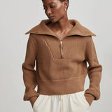 VARLEY Mentone Half-Zip Knit Pullover - Golden Bronze