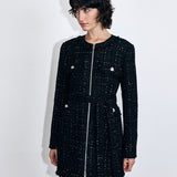 KUME STUDIO Tweed Zip-up Dress and Jacket - Black