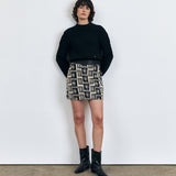 KUME STUDIO Ethnic Lace Layered Mini Skirt - Black