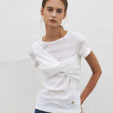 KUME STUDIO Twisted Detail T-Shirt - White