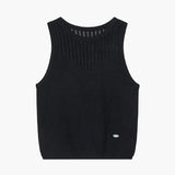 KUME STUDIO Rayon Blend Fitted Sleeveless Sweater - Black