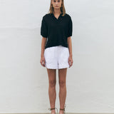 KUME STUDIO  Paisley Linen Blend Shorts - White