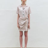 KUME STUDIO Printed Wrap Mini Skirt - Light Pink