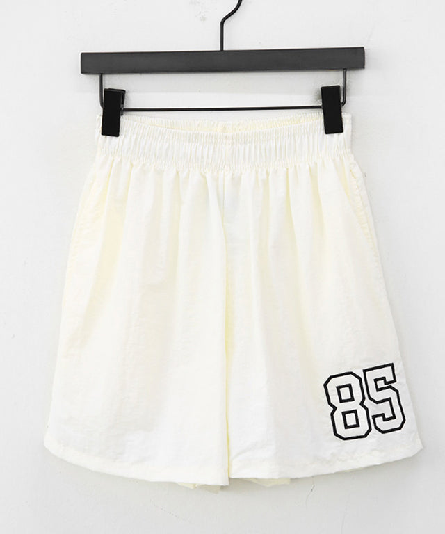 N9 Ruff Bo Embroidered V-Neck Tee Pants Set - Cream