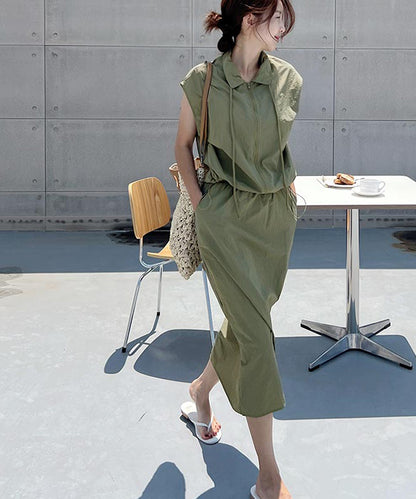 N9 Del Otsu Best Skirt Set - Khaki