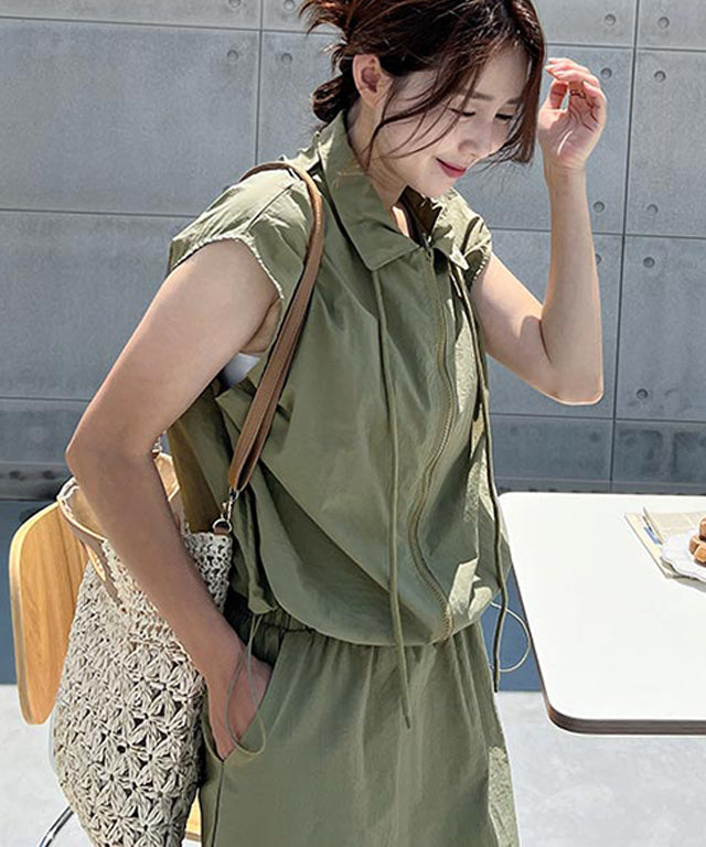 N9 Del Otsu Best Skirt Set - Khaki