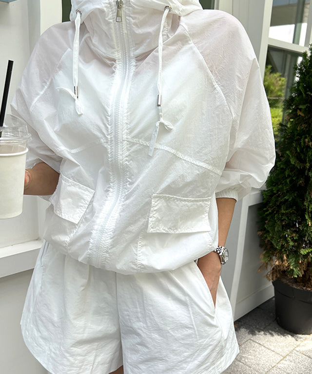 N9 Felt hood Windshield Zip-Up - Ivory