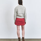 KUME STUDIO Magenta Wool Pocket Mini Skirt - Coral