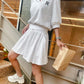 N9 Somfree Banding Short Skirt Pants - Melange White
