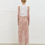 KUME  STUDIO  Printed Chiffon Layer Skirt - Pink