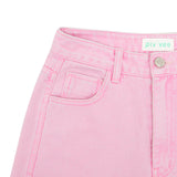 PIV'VEE Straight Denim Pants - Bubbly Pink