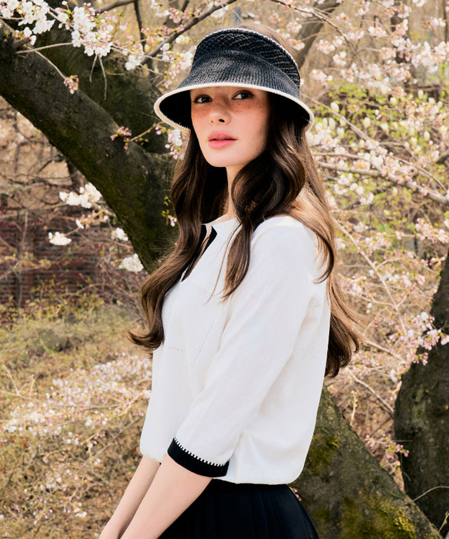 MAGIA  Stitch Knit Collar - Ivory