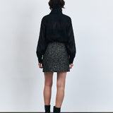 KUME STUDIO Tweed Button Mini Skirt - Black