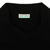 PIV'VEE V Detachable Collar Knit - Ebony Black