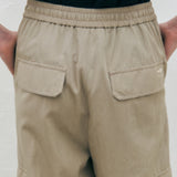 KUME STUDIO  Rayon Banded Cargo Pants - Light Beige