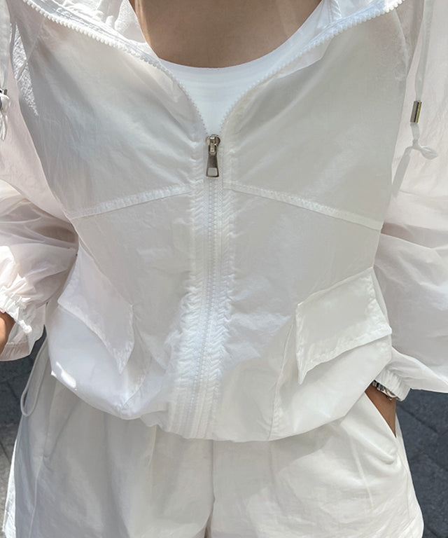N9 Felt hood Windshield Zip-Up - Ivory