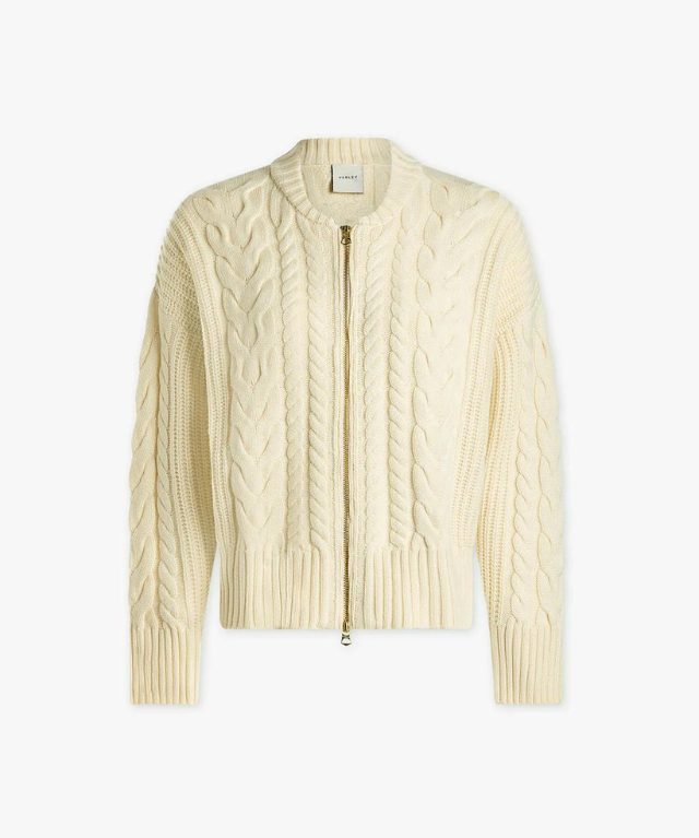 VARLEY Grace Cable Knit Jacket - Winter White