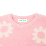 PIV'VEE Daisy Garden Sweater - Bubble Pink