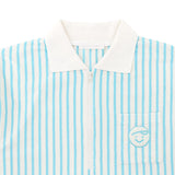 PIV'VEE Stripe Terry PK Shirt - Cornflower Blue